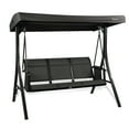 thumbnail image 6 of Kozyard Brenda 3-Seat Patio Swing Chair, Outdoor Porch Swing Glider with Adjustable Canopy, Side Pouches, Breathable Seat and Back, for Garden, Poolside, Backyard (Gray), 6 of 6