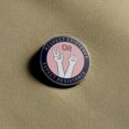 thumbnail image 3 of Broche redondo de aleación con solapa con insignia Respect Existence, 3 of 4