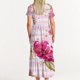 thumbnail image 4 of Puntoco Vestido Midi De Moda Para Mujer Vestido Con Cuello Redondo Y Manga Corta Con Doble Bolsillo Y Estampado Floral A Rayas Rosa M,Regalos Para Mujer Joven, 4 of 6