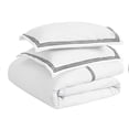 thumbnail image 3 of Superior Brandon Embroidered Cotton Duvet Cover Set, Full/Queen, White/Black, 3 of 11