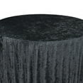 thumbnail image 3 of YOUR CHAIR COVERS - 120 Inch Round Crushed Velvet Tablecloth for Weddings, Quinceanera, Events or Baby Shower - Black, 3 of 5