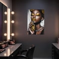 thumbnail image 4 of ZHONGYUTONG Yellow African American Wall Art Black Women Art Wall Decor Elegant Woman Canvas Prints Fashion Charm Girl Poster for Female Bedroom Home Framed (20.00" x 30.00"), 4 of 5