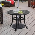 thumbnail image 5 of 24" Black Rounded Metal Outdoor Bistro Table With Umbrella Hole, 5 of 9