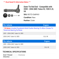 thumbnail image 2 of Outer Tie Rod End - Compatible with 2000 - 2006 GMC Yukon XL 1500 5.3L V8 2001 2002 2003 2004 2005, 2 of 2