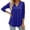 e-650Blue3033, variant on Women Shirts Casual Three Quarter Sleeve Blouse With Button Detail And Flowy Ruffle Front For A Stylish Comfortable Fashionable Female Solid Color Tops