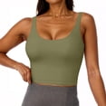 thumbnail image 2 of Trendy Queen Women's Tank Tops Double Lined Crop Sleeveless Going Out Camisole Women's Soft Stretch Tank Tops with Double Lined Construction Green XL, 2 of 7