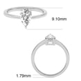 thumbnail image 5 of 1 Carat - Pear Cut Lab Grown Basket Regular Shank Setting Solitaire Diamond Engagement Ring in 14K White Gold(Ring Size: 4.5), 5 of 5