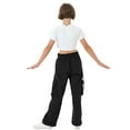thumbnail image 6 of Rolanko Girls Cargo Pants Wide Leg Loose Cargo Trousers with Pockets Streetwear Kids Pants 4-15 Years, 6 of 7