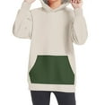 thumbnail image 7 of Avrntaa Cute Hoodies Sweatshirt for Teen Girls Oversized Long Sleeve Color Block Pullover Top with Pocket, 7 of 7
