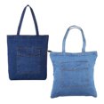 thumbnail image 3 of Bolso de mano de mezclilla de gran capacidad, bolso de hombro de mezclilla ligero y suave, bolso de mano unisex para mujer, para viajes, compras y trabajo, 3 of 7