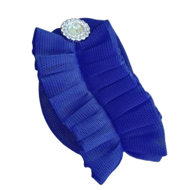 Turbante africano de malla para mujer, pañuelo musulmán para la cabeza, hiyab, turbante, cubierta para el cabello, pañuelo para la cabeza Azul