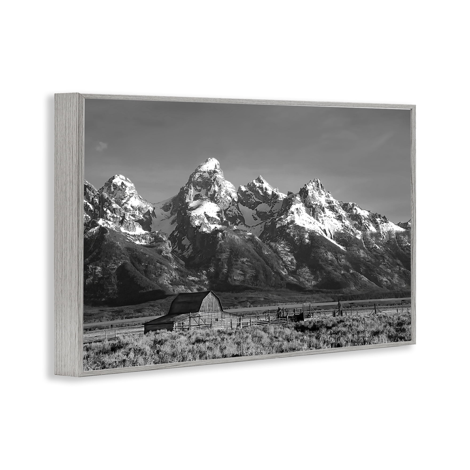 Stupell Industries John Moulton Barn Landscape Gray Framed Giclee Art, design by Steve Toole