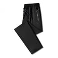 thumbnail image 5 of Men's Stretch Active Pants Casual Stylish Drawstring Pants Outdoor Lightweight Comfy Travel Hiking Work Pants with Zipper Pockets Black 4XL, 5 of 7
