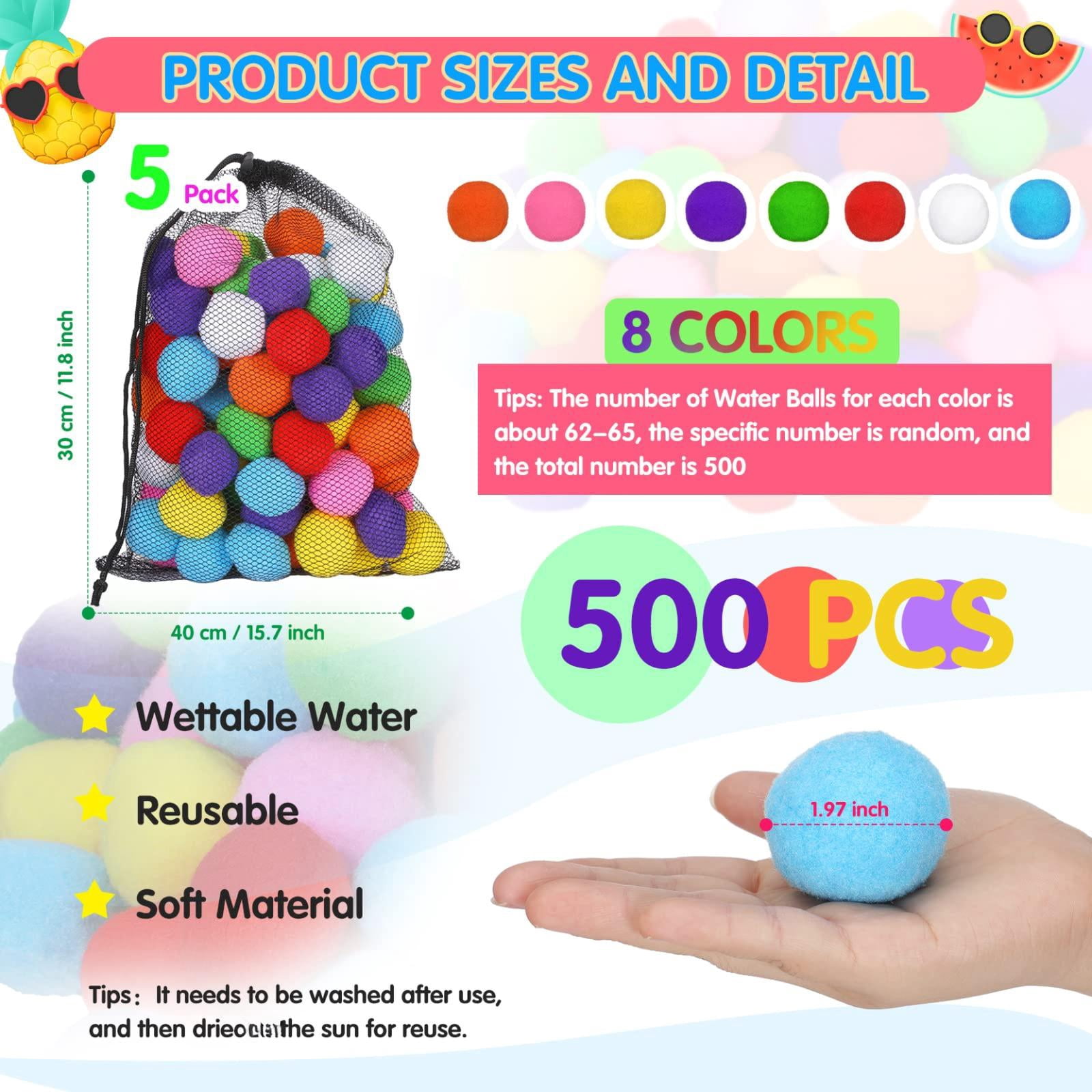 Reusable Water Balloons 200 Count Summer Outdoor Fun Games