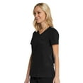 thumbnail image 3 of Elements Women's EL9115 Four Way Stretch Mock Wrap Scrub Top Black Medium, 3 of 6