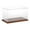 Hardwood Base, variant on Plymor Clear Acrylic Display Case with Black Base (Mirror Back), 12" x 6" x 6"