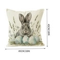 thumbnail image 3 of Pillow Covers 18x18, Short Lint Easter Decorations Bunny Throw Pillow Covers, Flower Cushion Cover for Spring Decor Bedroom Couch, White, 3 of 6