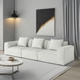 thumbnail image 6 of Modern Simple Fabric Three-Seat Sofa 118-inch with Soft Corduroy Cloud Velvet and Free Conversion, 6 of 8