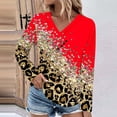 thumbnail image 2 of Summer Savings Clearance 2024! TAGOLD Womens Tops, Women's Fashion Printed Loose T-shirt Long Sleeves Blouse V-Neck Casual Tops, 2 of 5