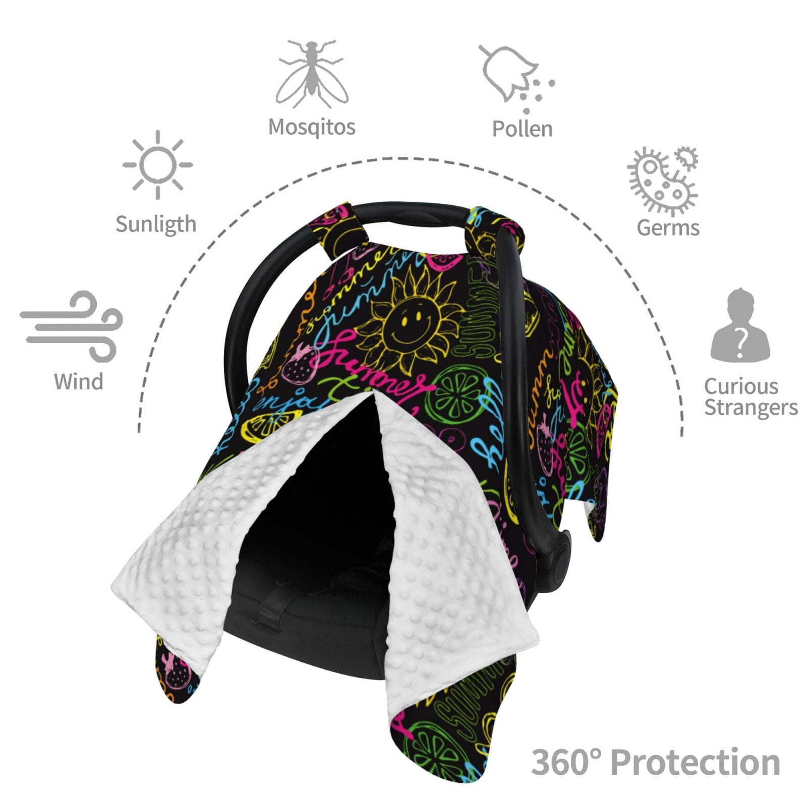 Car Seat Cover Baby - Color Summer Breathable Infant Car Seat Cover for Baby Carseat, Lightweight Comfort Baby Essentials Must Haves Newborn Stuff for Girl Boy