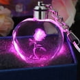 thumbnail image 4 of UDIYO Fashion Rose Heart Key Chain Color Changing Flashing LED Lights Couple Keyring, 4 of 7