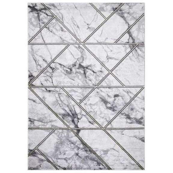 Concord Global Trading 80714 3 x 5 ft. Brighton Bellucci Geometric Rectangle Area Rug, Gold