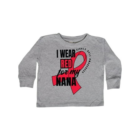 

Inktastic Sickle Cell Awareness I Wear Red For My Nana Gift Toddler Boy or Toddler Girl Long Sleeve T-Shirt
