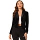 thumbnail image 1 of INSPIRE CHIC Chaqueta De Traje De Oficina De Negocios Con Solapa Y 1 Botón De Terciopelo Para Mujer Negro XS, 1 of 6