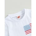 thumbnail image 6 of Biekopu Independence Day Baby Summer 2 PCS Outfits,Flag Short Sleeve T-Shirt +Elastic Shorts Set, 6 of 9
