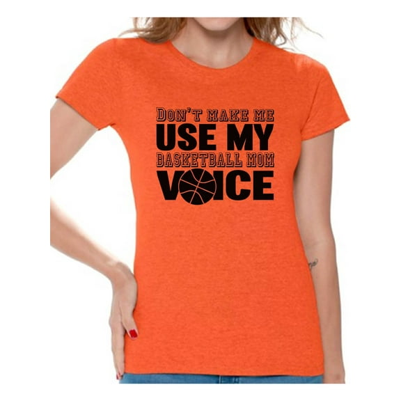 Awkward Styles Women's Don't Make Me Use My Basketball Mom Voice Graphic T-shirt Tops Black Sport Mom
