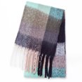 thumbnail image 1 of Bufanda grande y gruesa a cuadros para mujer, bufanda de gran tamaño a cuadros de colores, borla suave, chal grueso y cálido para otoño e invierno, 1 of 5