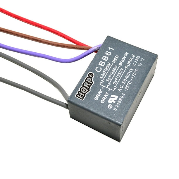 Hqrp Capacitor 4 5uf 6uf 5 Wire For Hampton Bay Ceiling Fan Cbb61 Com - How To Replace Hampton Bay Ceiling Fan Capacitor