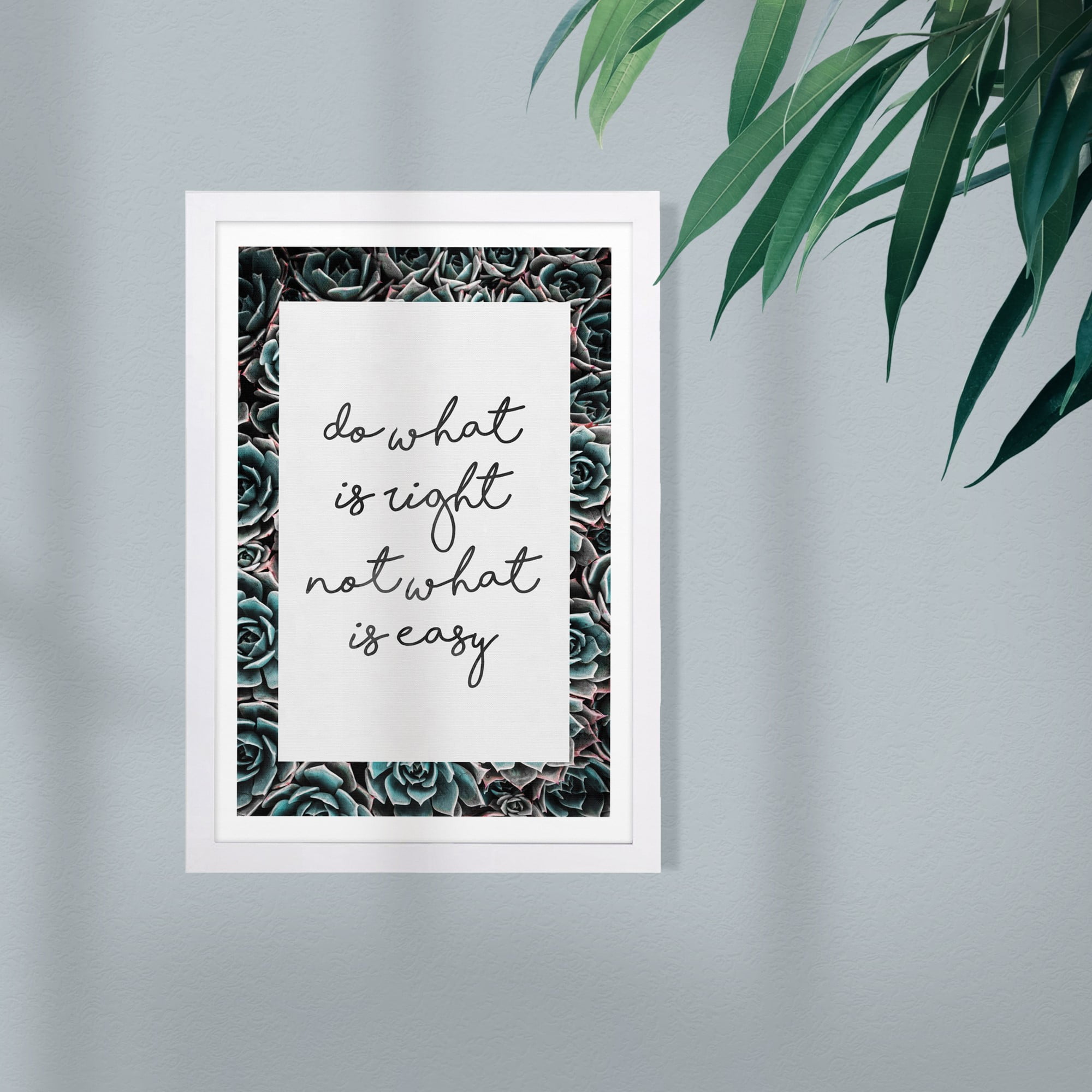 'Do What Is Right' Inspirational Quotes and Sayings 13" x 1.00" Framed Painting Canvas Art Print, by Wynwood Studio
