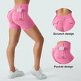 thumbnail image 4 of Women Scrunch Workout Shorts with Pockets - Lifting Booty V Back Athletic Gym Yoga Shorts, 75% Nylon 25% Spandex, True to Size, 4 of 5