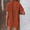 thumbnail image 5 of Yubnlvae Coffee Womens Blouses Casual Tops Batwing Sleeve Pocket Patched Shirt Casual Work T Shirts Double Layer Wrinkled Fabric, M, 5 of 9