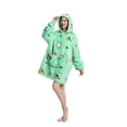 thumbnail image 3 of Oversized Wearable Blanket Hoodie For Adult Kids - Big Hooded Sherpa Junior Sweatshirt With Front Pocket, 3 of 5