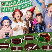 96Pcs Football Theme Party Supplies Disposable Football Party Tableware Set,Dessert Plates,Cups,Napkins for Football Theme Games Day Sports Birthday Decoration