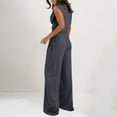 thumbnail image 5 of Levmjia Women Sleeveless Jumpsuit Summer Casual Solid Color Polyester Two Piece Outfit Comfortable Stretchy Wear for Daily Vacation Party Options, 5 of 9