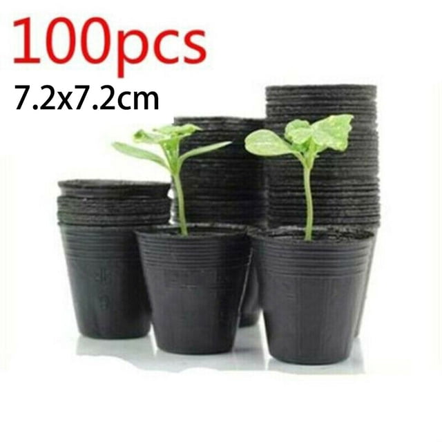 100Pcs Garden Plastic Plants Nursery Pot Pots Seedlings Flower Plant Container