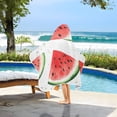 thumbnail image 3 of Yayeee Kids Hooded Towels Toddler Soft Absorbent Beach Bathing Wrap 50" x 23.5", Red Watermelon, 3 of 5
