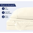 thumbnail image 4 of 28" Top Split Head Sheets King Size, Premium 500-TC Egyptian Cotton Flex Head Sheets – Split Top, 4-PC Set, Fits 9–12" Deep Mattresses, Ivory, 4 of 5