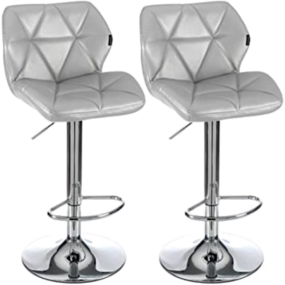 Elecwish Bar Stool with Adjustable Height & 360Degree Swivel, Silver