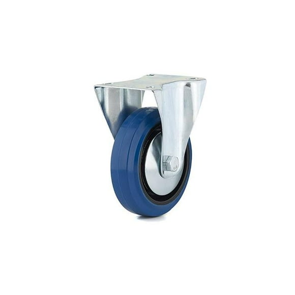 Richelieu America 236857 5 in. Elastic Rubber Rigid Plate Caster, Blue
