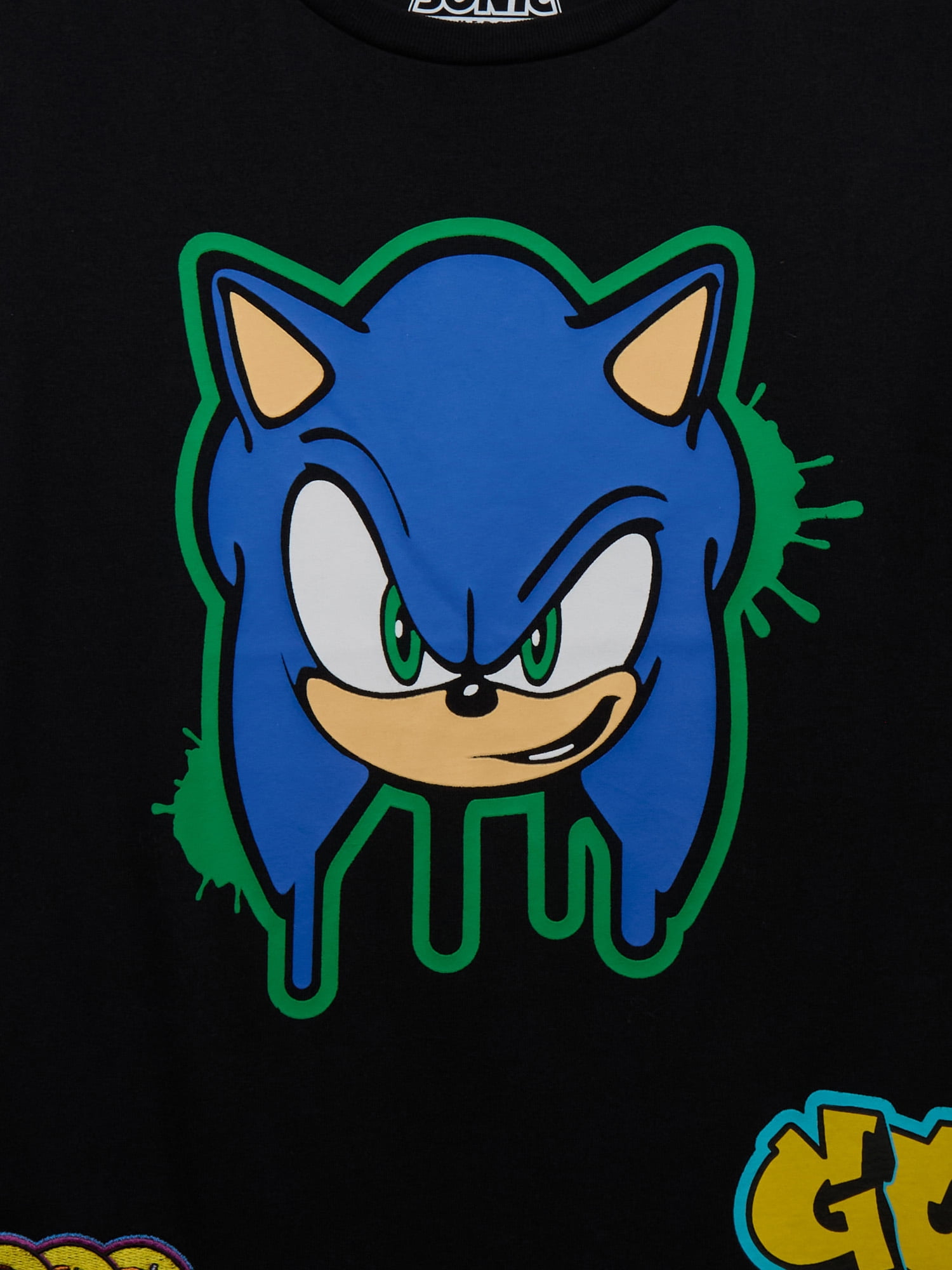 Sonic the Hedgehog Boys Embroidered Graphic Tee with Short Sleeves
