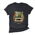 thumbnail image 4 of Patlollav Womens Fashion Casual 1973 Print Round Neck Loose Short Sleeve T-Shirt Pullover Tops, 4 of 6