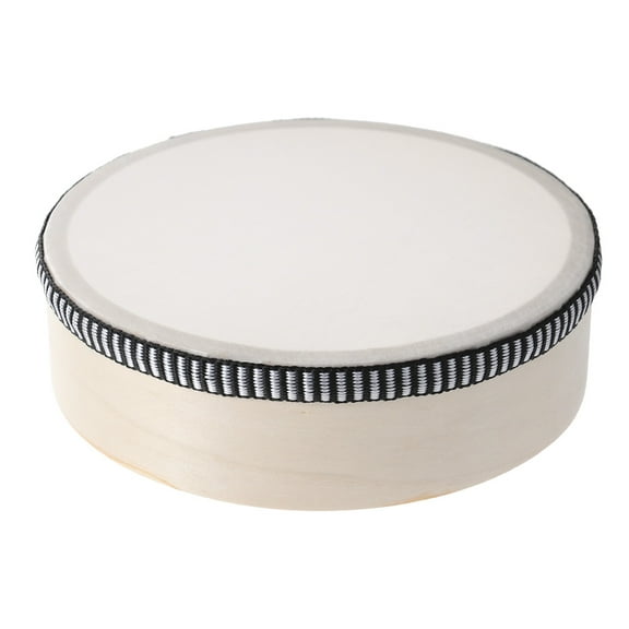 EXHUMKY 1Pcs Kids Instruments Wooden Tambourine for Music Creation and Brain Development Beige Small 15x0.3937x1.7in