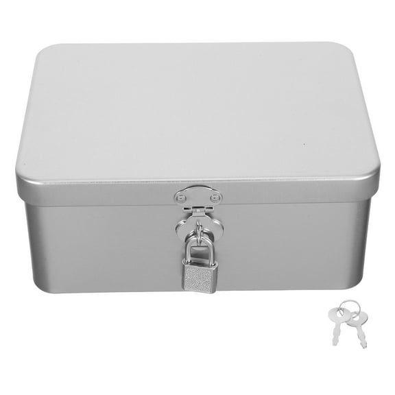 ELAYARD Tinplate Storage Box with Hinged Lid for Office, Home, Desk Organization and Small Item Storage