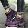 thumbnail image 2 of CAICJ98 Womans Winter Boots Warm Lined Waterproof Ankle Booties Outdoor Hiking Shoes Winter Boots for Women (Purple,Size 9), 2 of 9