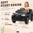 thumbnail image 3 of UBesGoo Licensed Lexus 24V Powered Ride on Car Toy for Kids, Electric Car with Remote Control, LED Lights, Bluetooth, Age 3+, Black, 3 of 8