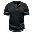 thumbnail image 6 of ZCFZJW Mens Fashion Athletic T-Shirts Short Sleeve Shirt Classic 1/4 Button up Soft Cotton Stylish Golf Shirts Lightweight Pullover Tops Black XXL, 6 of 7